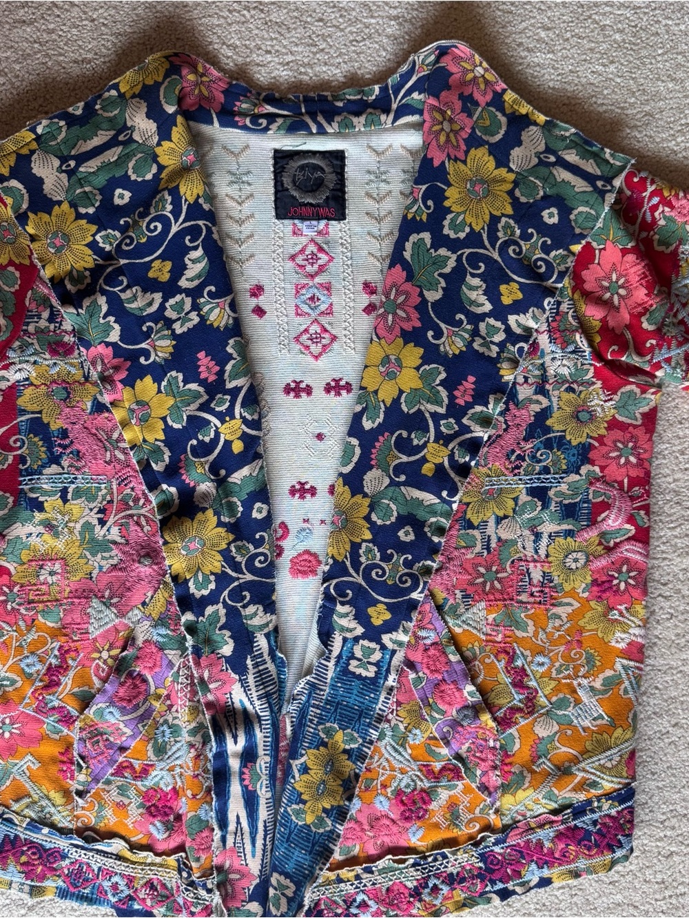 Johnny Was: Embroidered Open Cardigan. - Picture 3 of 8
